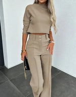 Verena Two-Piece Trouser Set with Long-Sleeve Top