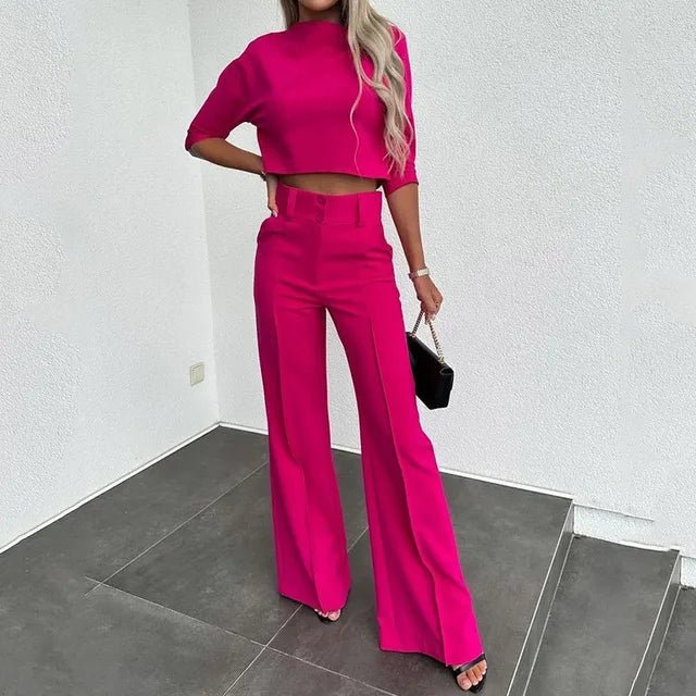 Verena Two-Piece Trouser Set with Long-Sleeve Top