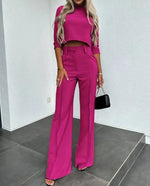 Verena Two-Piece Trouser Set with Long-Sleeve Top