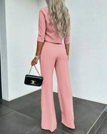Verena Two-Piece Trouser Set with Long-Sleeve Top