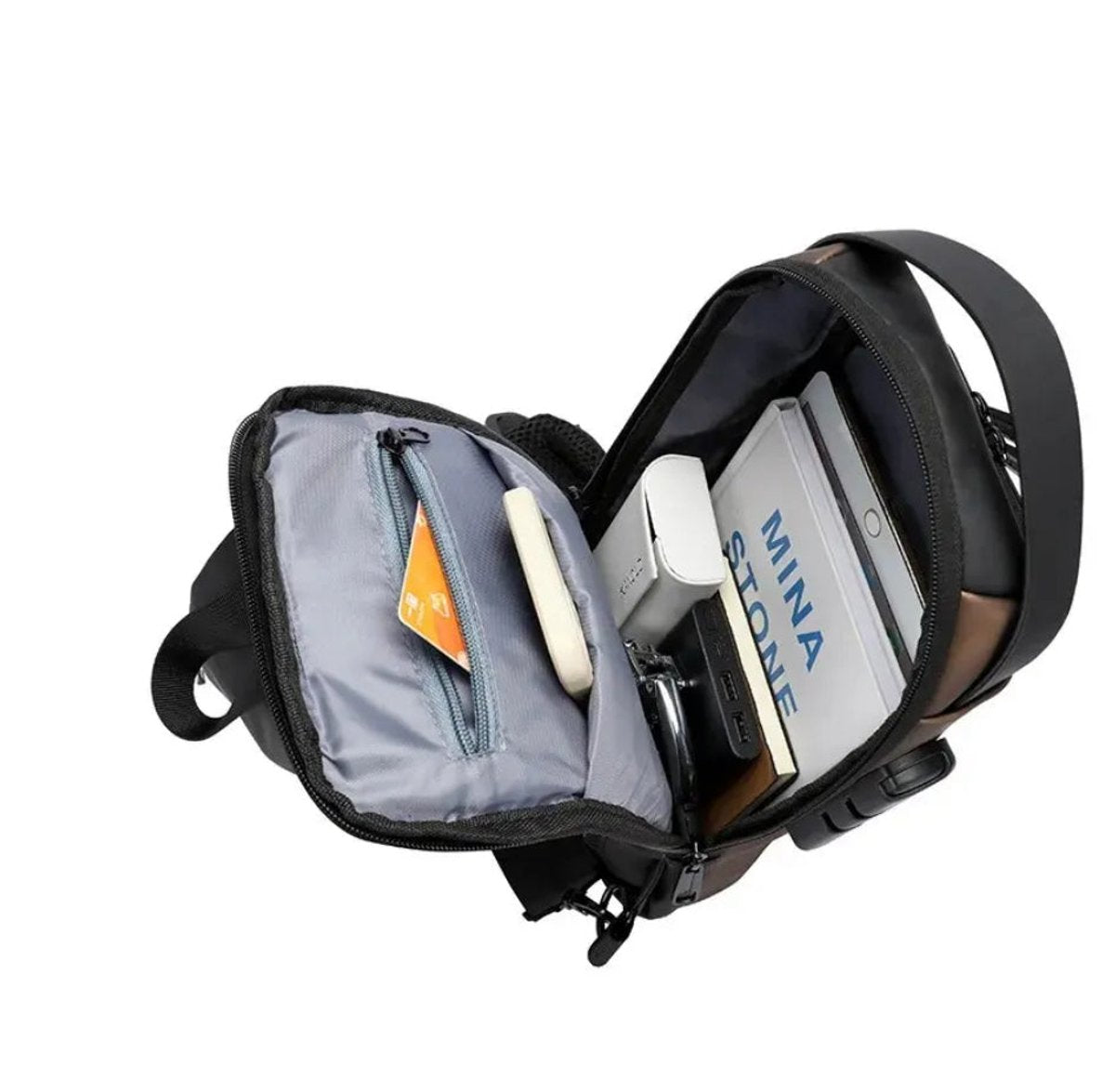 Leon Multifunctional Water-Resistant Crossbody Bag with USB Port