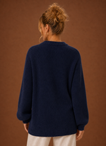 Women's V-Neck Knit Cardigan - Button Front Long Sleeve Sweater | Areleon