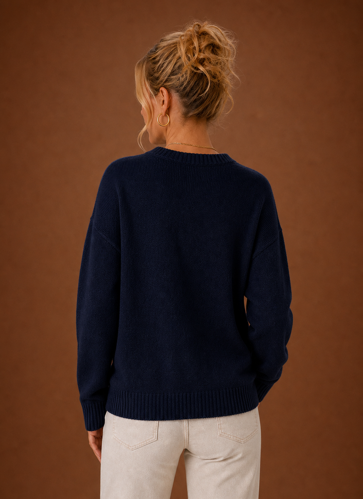 Women's Crew Neck Pullover - American Flag Knit Sweater| Areleon