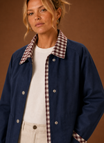 Women’s Barn Jacket - Check Collar Casual Coat | Areleon