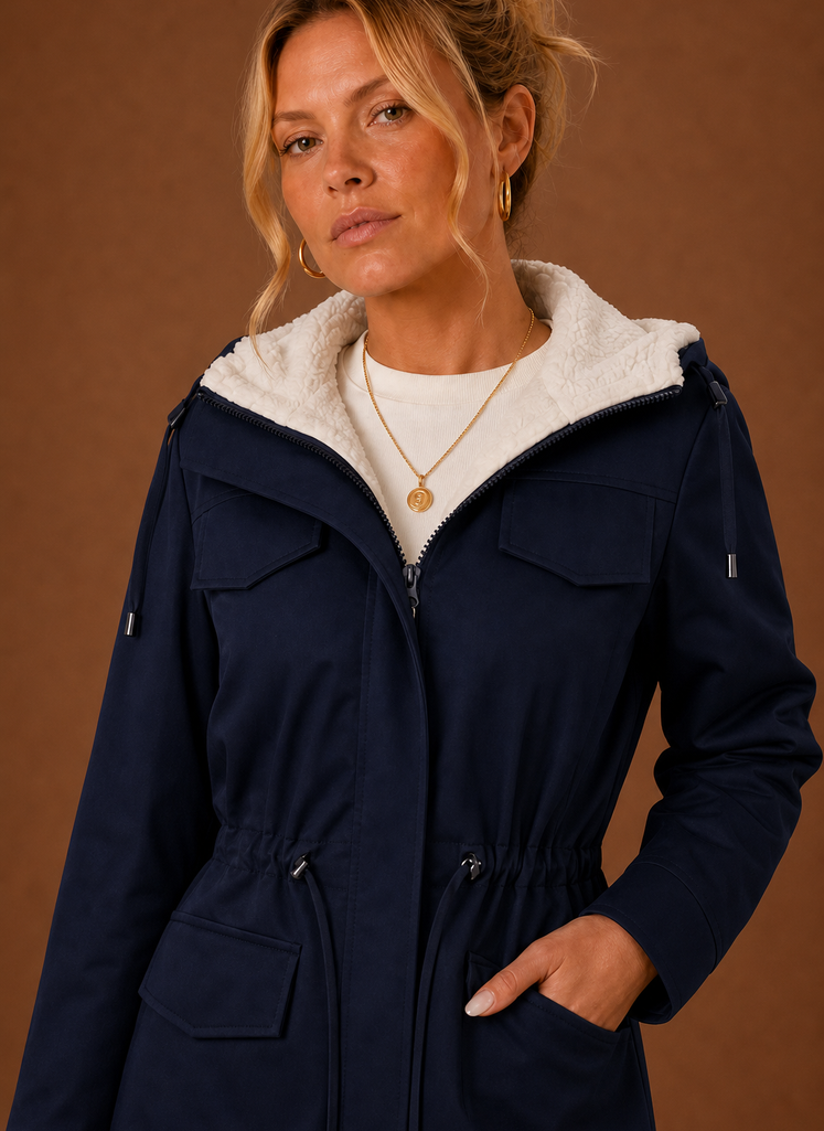 Women's Parka Jacket - Hooded Fleece-Lined Long Winter Coat | Areleon