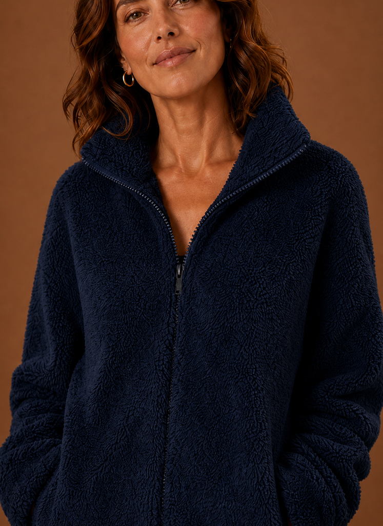 Women's Fleece Sherpa Zip Up Winter Jacket | Areleon
