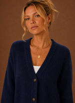 Women's V-Neck Knit Cardigan - Button Front Long Sleeve Sweater | Areleon