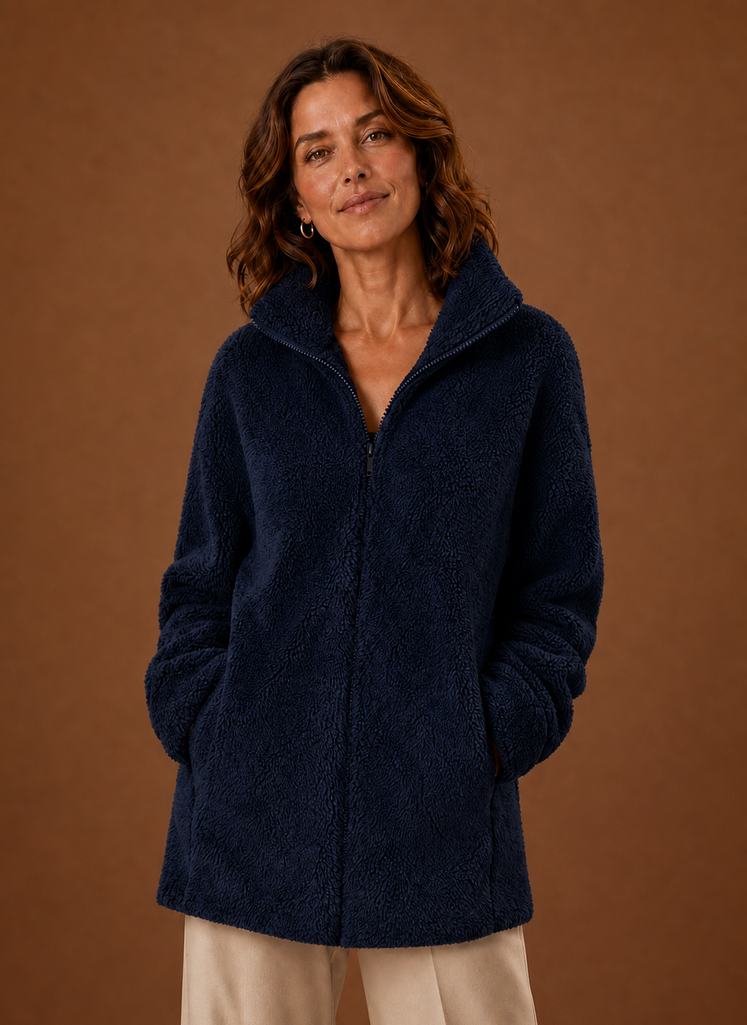Women's Fleece Sherpa Zip Up Winter Jacket | Areleon