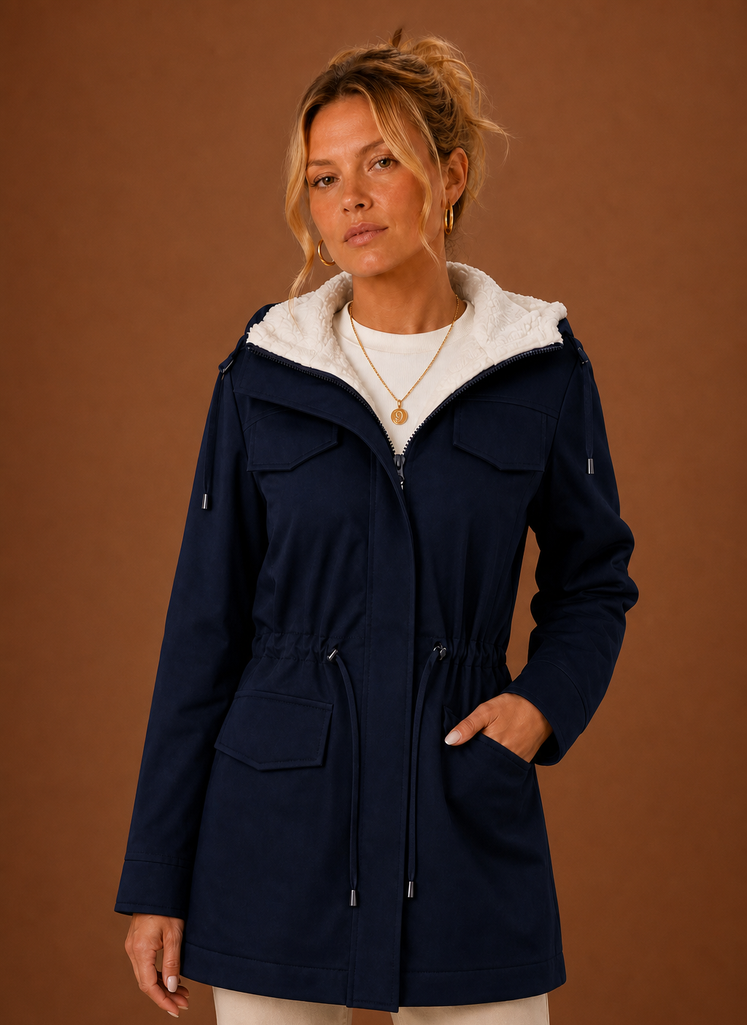 Women's Parka Jacket - Hooded Fleece-Lined Long Winter Coat | Areleon