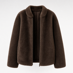 Norwood Teddy Fleece Jacket in chocolate brown, product shot