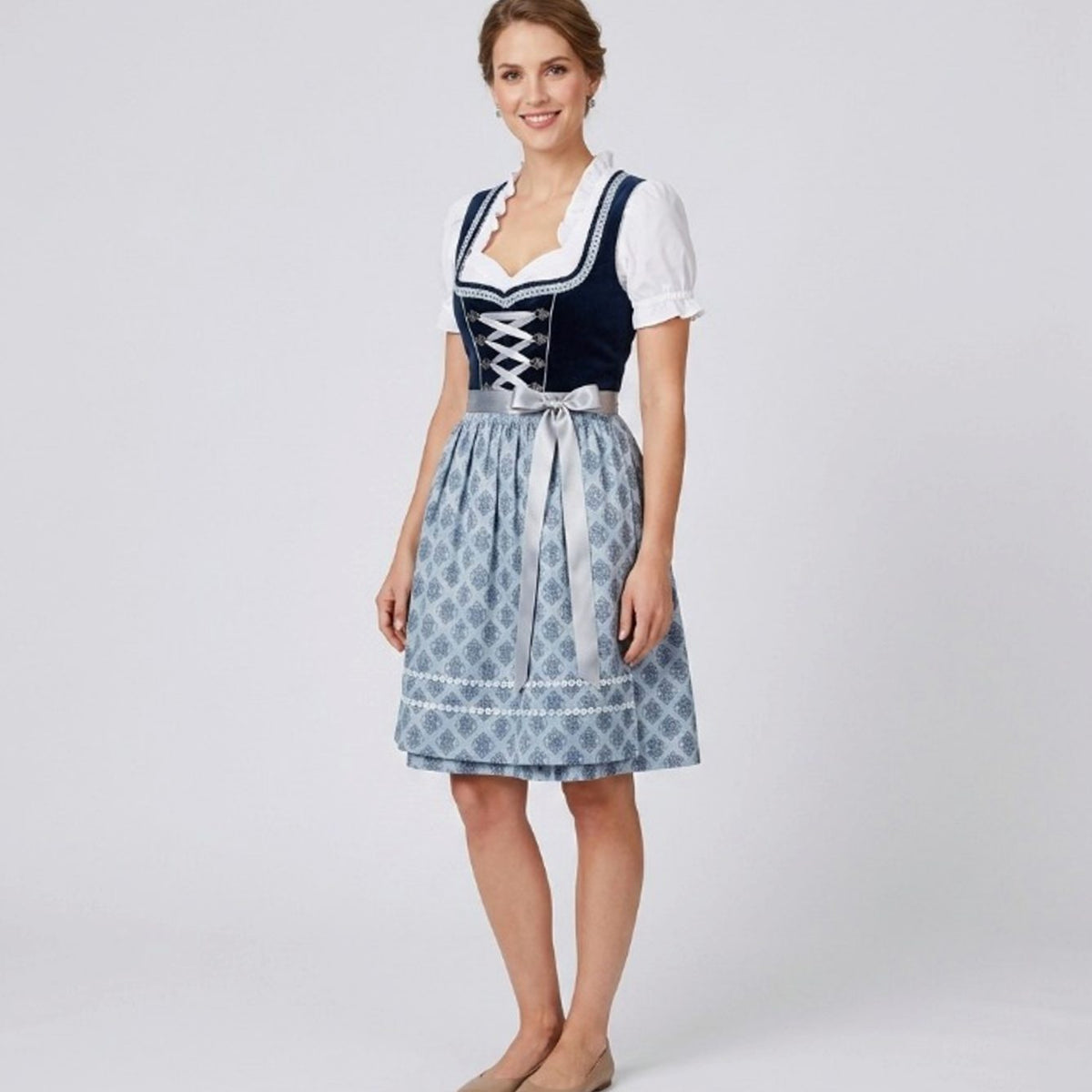 Elfriede Ruffle Blouse Apron Dirndl Dress
