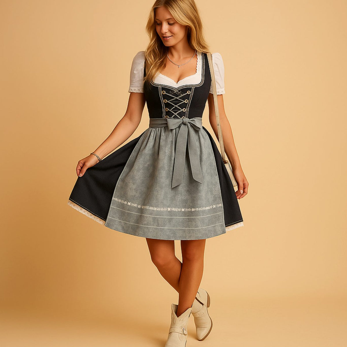 Johanna Fitted Dirndl Dress with Cotton Blouse