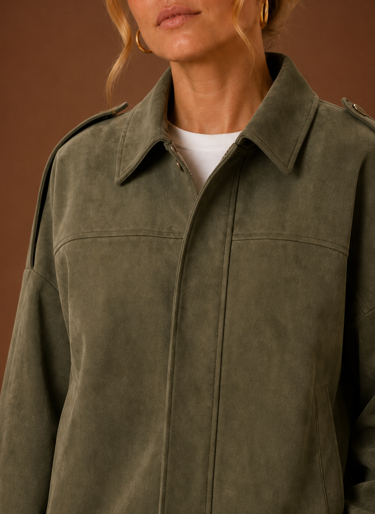 Women's Suede Oversized Jacket | Areleon