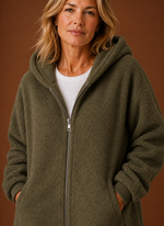 Women's Long Fleece Hooded Winter Jacket | Areleon