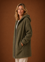 Women's Long Fleece Hooded Winter Jacket | Areleon