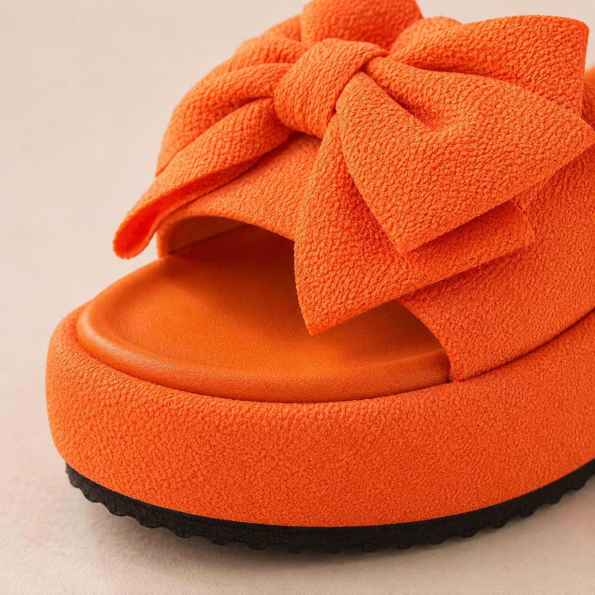 Rosali Platform Bow Slide Sandals - Stylish Bow-Detail Platform Footwear