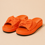 Rosali Platform Bow Slide Sandals - Stylish Bow-Detail Platform Footwear
