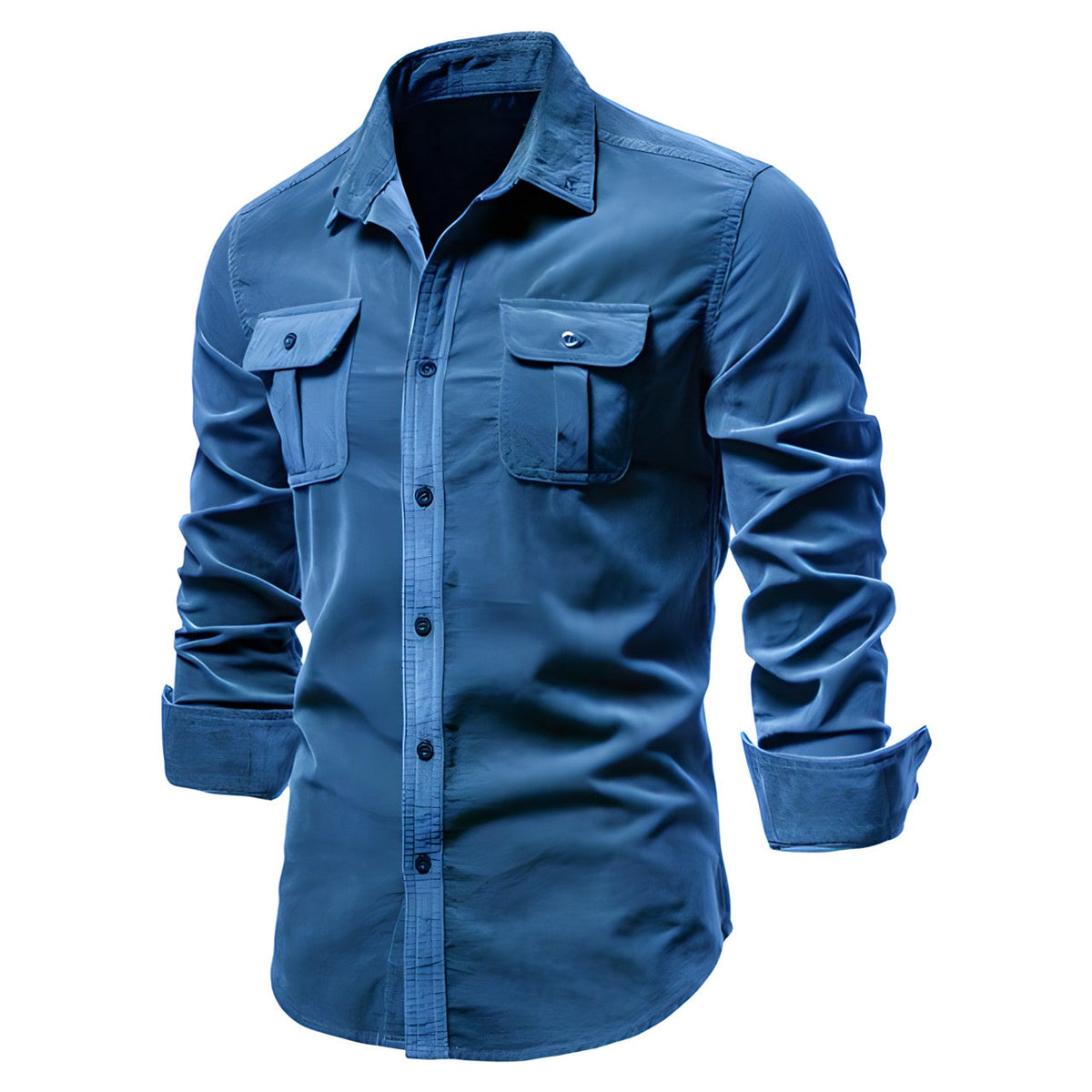 Richard Long-Sleeve Button-Placket Casual Shirt
