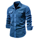 Richard Long-Sleeve Button-Placket Casual Shirt