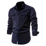 Richard Long-Sleeve Button-Placket Casual Shirt