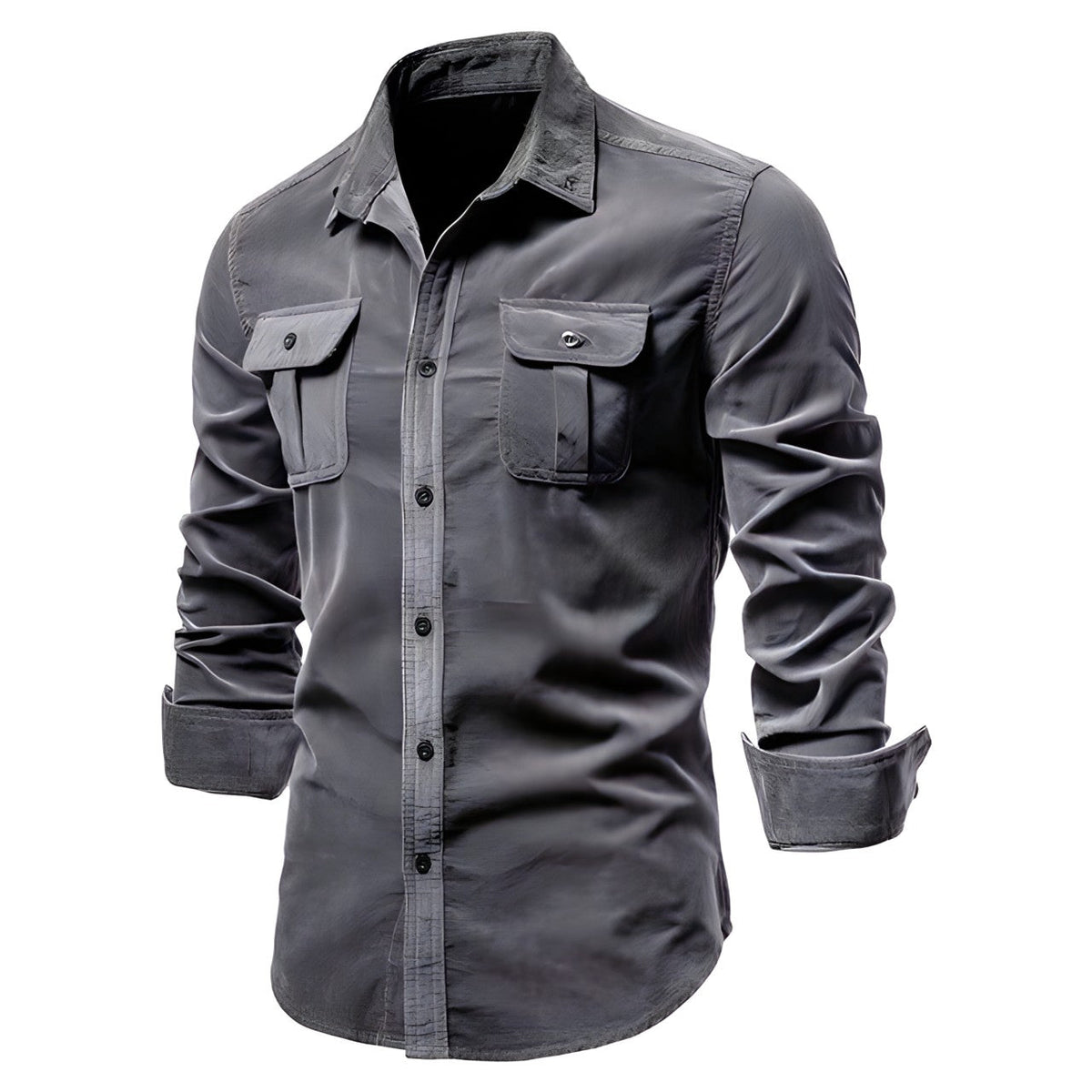 Richard Long-Sleeve Button-Placket Casual Shirt