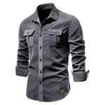 Richard Long-Sleeve Button-Placket Casual Shirt