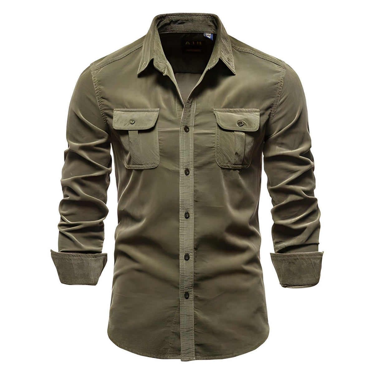 Richard Long-Sleeve Button-Placket Casual Shirt