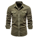Richard Long-Sleeve Button-Placket Casual Shirt
