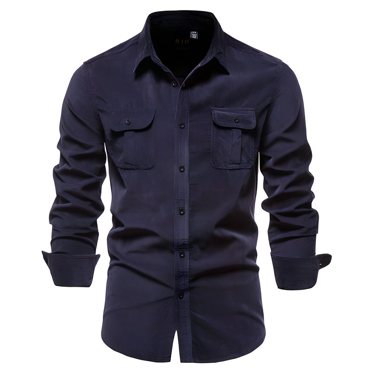 Richard Long-Sleeve Button-Placket Casual Shirt