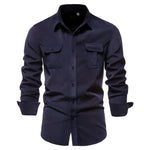 Richard Long-Sleeve Button-Placket Casual Shirt