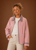 Women’s Barn Jacket - Check Collar Casual Coat | Areleon