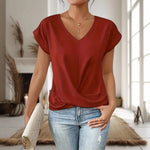 Elfriede V-Neck Twist Hem Blouse