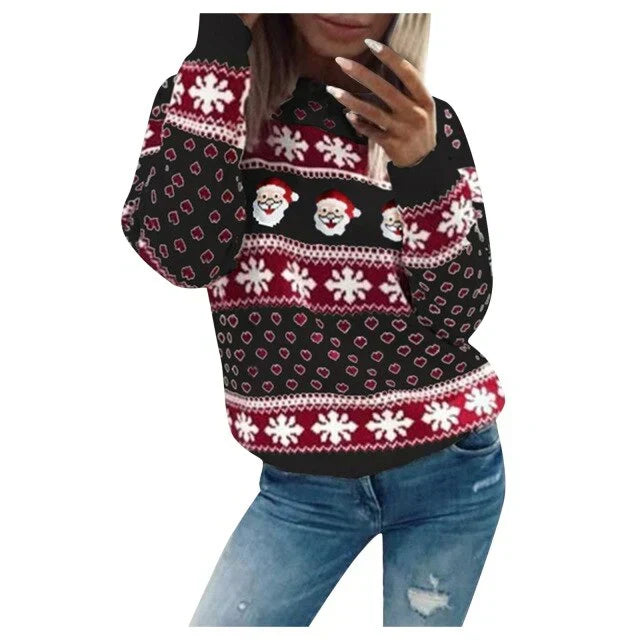 Emilia Santa Snowflake Christmas Sweater