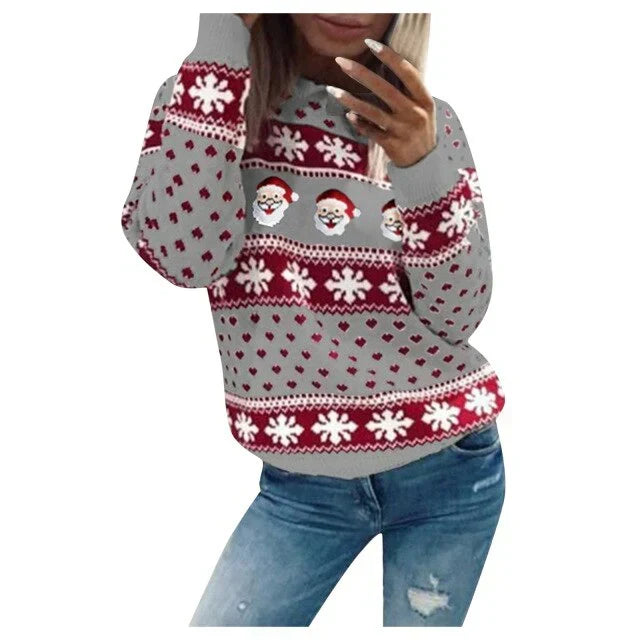 Emilia Santa Snowflake Christmas Sweater