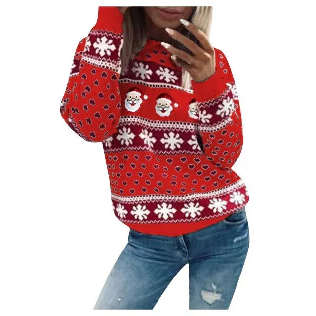 Emilia Santa Snowflake Christmas Sweater