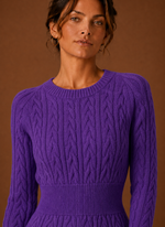Women's Cable Knit Sweater Dress - Long Sleeve Mini Dress | Areleon
