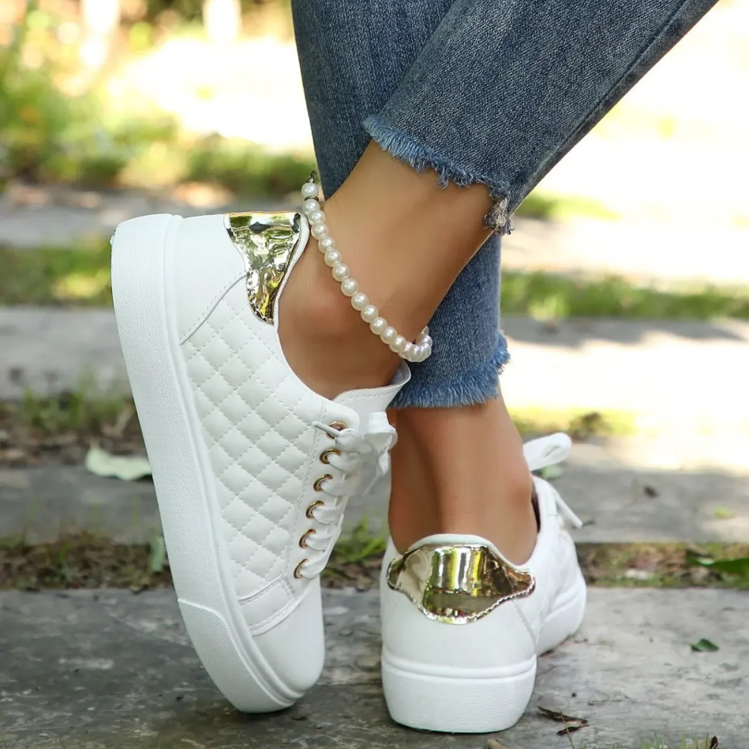 Marion Quilted Lace-Up Sneakers