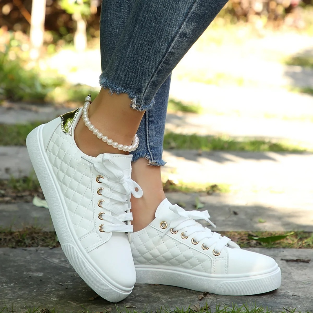 Marion Quilted Lace-Up Sneakers