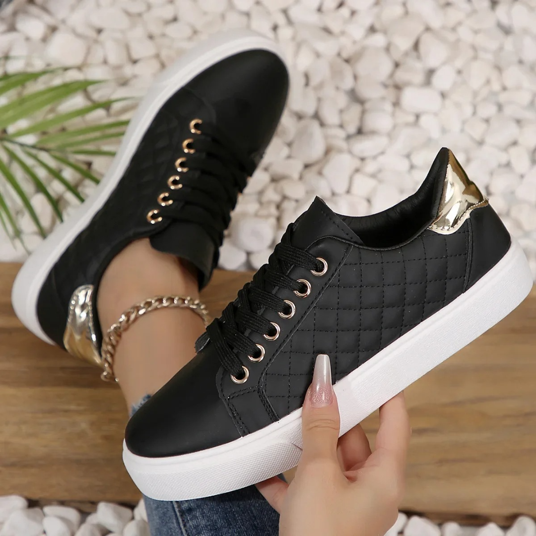 Marion Quilted Lace-Up Sneakers