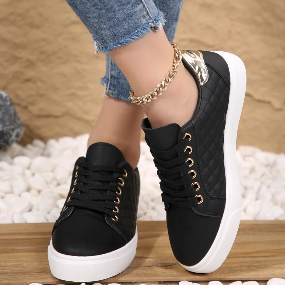 Marion Quilted Lace-Up Sneakers