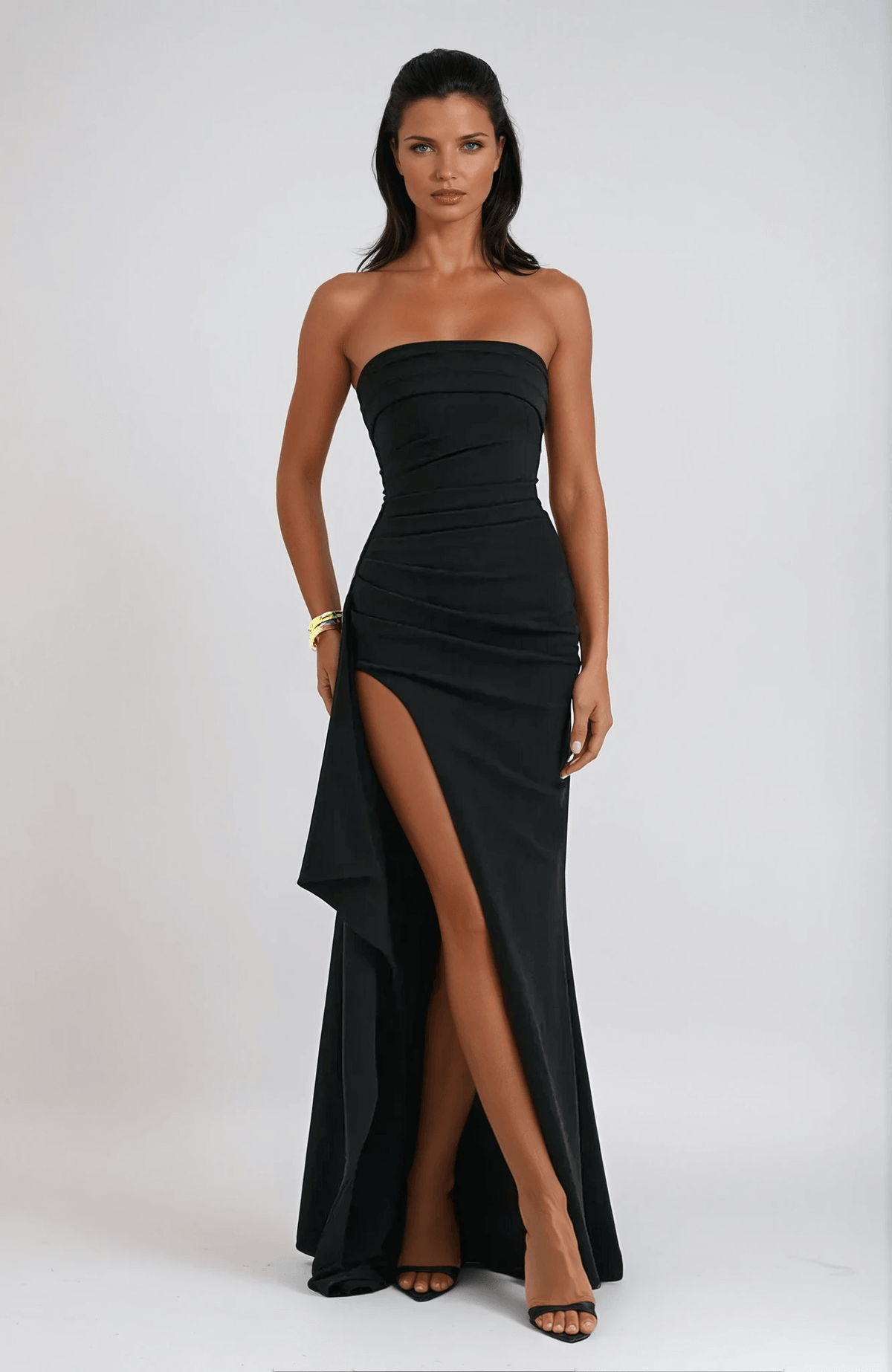 Claudia Strapless Slit Maxi Dress