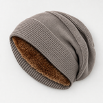 Ravensworth Lined Slouch Beanie in taupe, product shot