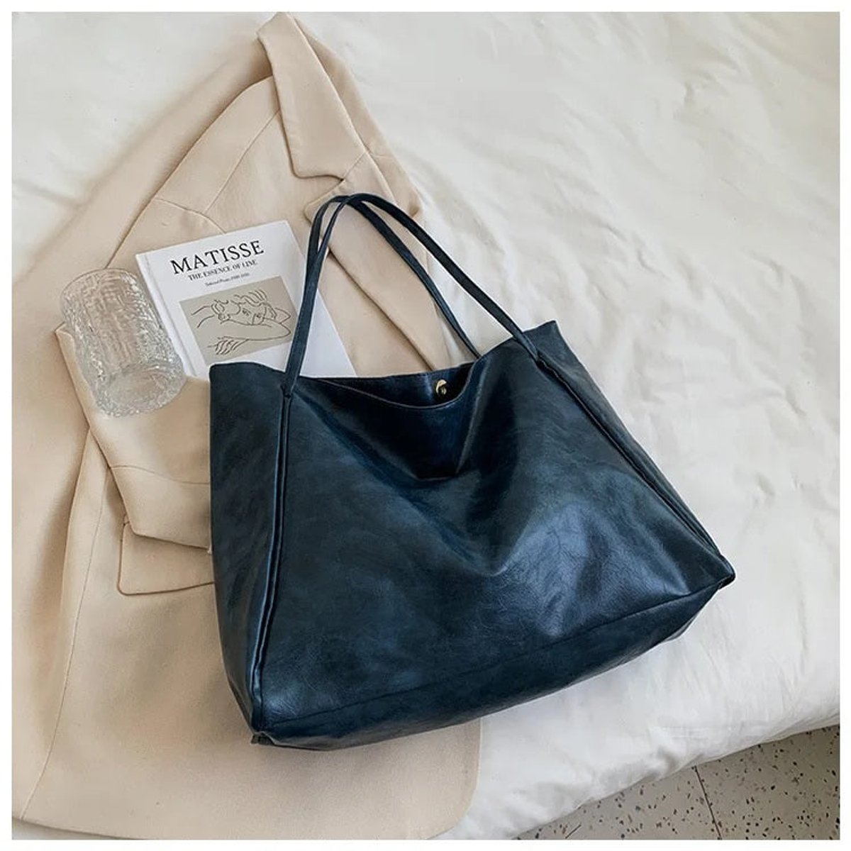 Annika Retro Faux Leather Tote Bag