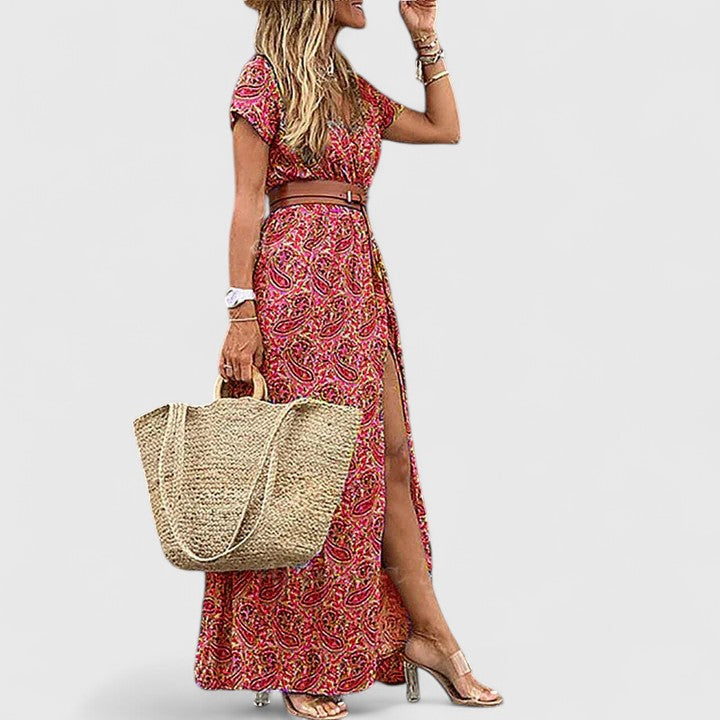 Anke Boho V-Neck Maxi Dress