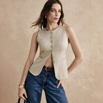 Nora Tailored Button-Front Vest