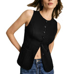 Nora Tailored Button-Front Vest