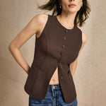 Nora Tailored Button-Front Vest