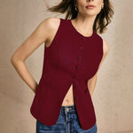 Nora Tailored Button-Front Vest