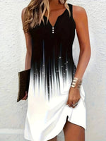 Nora Sleeveless V-Neck Artistic Print Mini Dress