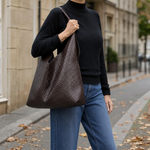 Woman wearing the Rushmere Slouch Hobo